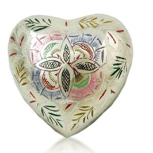 <b>Black</b> Powder Coated <b>Heart</b> Shape Cremation Brass Urns Fancy Latest Designing Wholesale Decoration Standard Modern Urns in India - Product Image 2