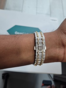 Reloj de Lujo con Diamantes en Dos Tonos, Dorado y Plateado, Completamente Cubierto de Diamantes, Automático, Estilo Hip Hop, para Hombre - Product Image 3
