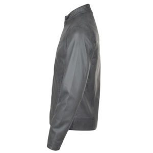 Chaquetas de Cuero Casuales de Otoño para Hombre con Logotipo Frontal GW-526, Ropa de Marca OEM, Tejido de Mezclilla y Lona con Bolsillos Estilo Motero - Product Image 2