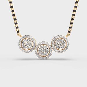 Shubh Diamond Mangalsutra by Stonewels Classic Design with <b>Delicate</b> Diamond Accents Yellow Gold for Weddings - Product Image 1