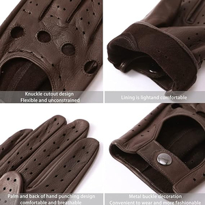 ถุงมือขับรถสีดำกลางแจ้งมีปุ่มตกแต่งแฟชั่นสำหรับเดินทางจากปากีสถานสินค้าออกใหม่2025 - Product Image 2