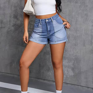 Nouveauté 2025 Shorts en jean pour femmes, style streetwear tendance, respirant, décontracté, couleur bleue, short en jean pour femmes - Product Image 5