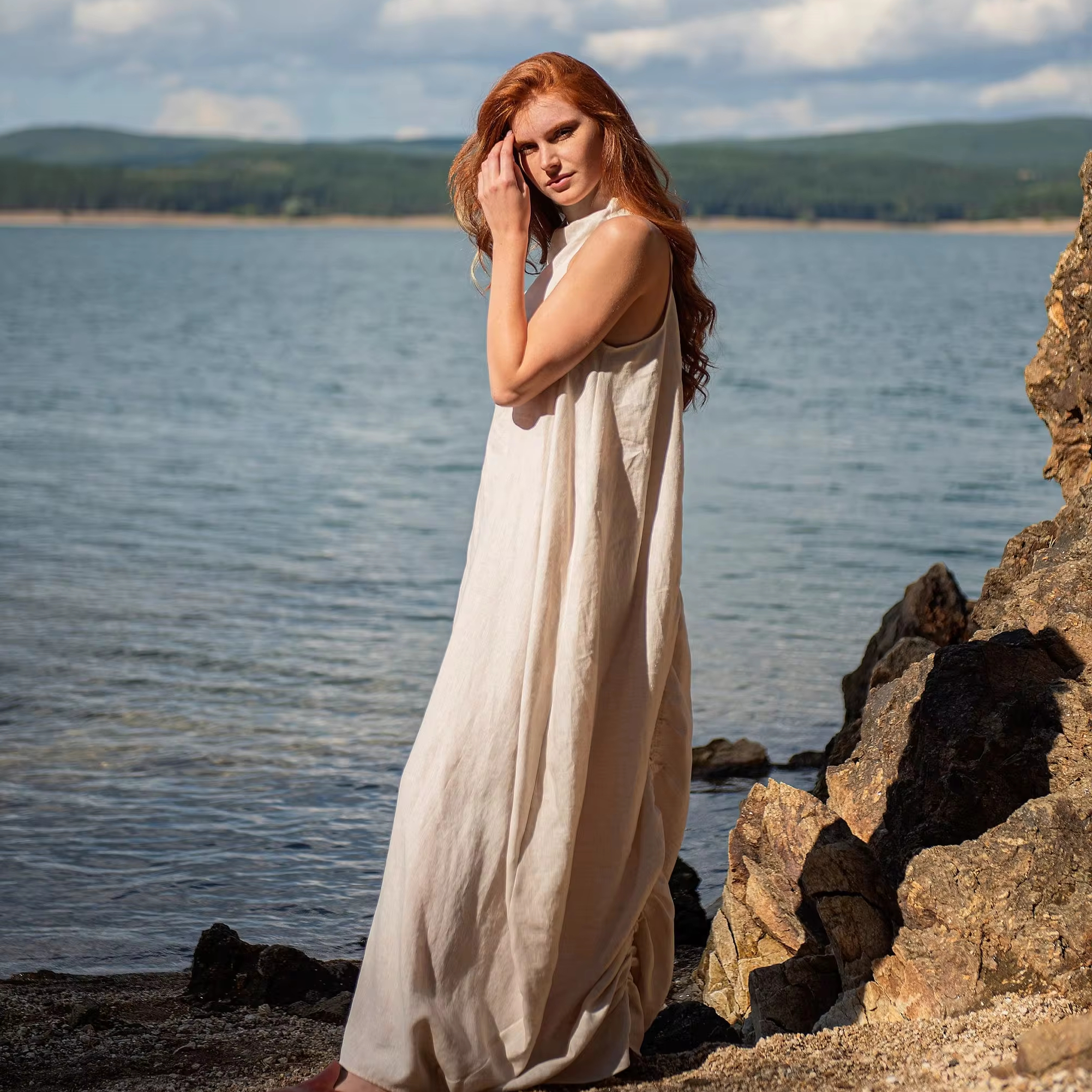 Women's Sleeveless Modest Cotton Maxi Dress Loose Plain Long Skirt with  Mock Neck \u0026 Summer Collar Natural Waistline for Summer| Alibaba.com, image size:2002x2002