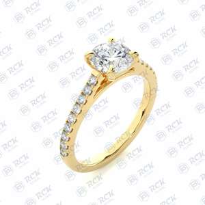 1,70 TCW redondo brillante corte solitario con acentos Moissanite anillo para mujer/anillo de regalo de aniversario para amor regalo de cumpleaños - Product Image 5