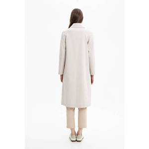 Manteau trench à double boutonnage pour femme, doublé, en tissu raglan, couleur pierre - Product Image 4
