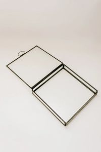 Large Designer Antique Finished Gold Metal <b>Glass</b> Jewelry <b>Box</b> Eco-friendly Customizable Craftsmanship DECO HOME Jewelry - Product Image 4