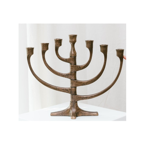 Metal European Wedding Home Decoration Christmas <b>Lighting</b> Hanukah Menorah 9-<b>Branch</b> High Quality Menorah Jewish Candle Holder - Product Image 2