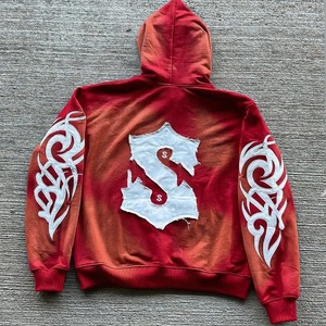 Pantalones de chándal acampanados con lavado ácido para hombre personalizados 100% algodón ligero con capucha diseño sin costuras técnica de diamantes de imitación invierno - Product Image 5