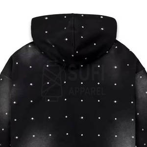 Sudadera con Capucha de Invierno para Hombre, con Pedrería Brillante, 100% Algodón, Tejido Suave con Impresionante Decoración de Cristales - Product Image 4