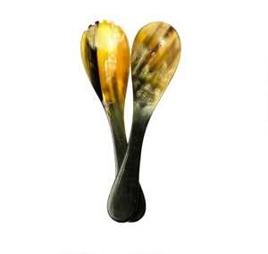 Natural Buffalo Horn <b>Spoon</b> Mirror Polish Eco-Friendly Long Handle for Scratch-Free Non-Stick Cookware Use Wholesale India - Product Image 1