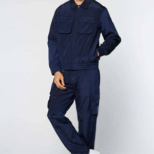 Overol Utilitario Azul Marino Personalizado con Cremallera Completa, Bolsillos en el Pecho, Manga Larga, Ropa de Trabajo Funcional - Product Image 2