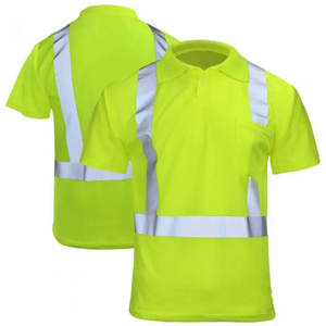 Polos de travail réfléchissants de haute qualité pour hommes, demi-manches, sécurité des travailleurs du bâtiment, réfléchissants et de différentes couleurs - Product Image 1