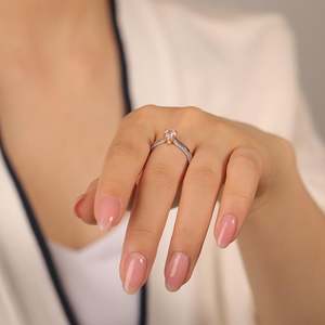 แหวนหมั้นเจลิยาแบบสี่ง่ามสองสีทำจากเงินสเตอร์ลิง - Product Image 6