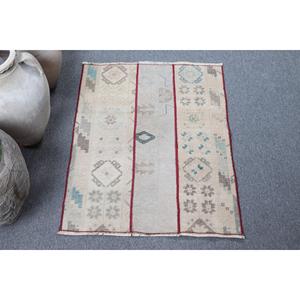 พรมตุรกี ขนาด 2.2x2.9 ฟุต พรมขนาดเล็ก ลายต้นไม้สีเทา พรมขนสัตว์วินเทจ - Product Image 1