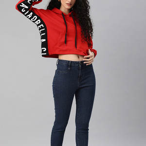 Industry Trending Outfit Quick Dry High Street Mujeres Crop Top Hoodie Calidad increíble Ecológico Mujeres Crop Top Hoodie - Product Image 4