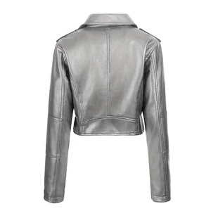 2026 Autumn Winter Versatile Solid Color Women Motorcycle Style <b>Leather</b> <b>Jacket</b> Fashion Lapel Zipper Female <b>Long</b> Sleeved <b>Jackets</b> - Product Image 2