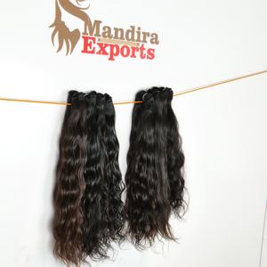 100% naturel vierge couleur noire cheveux humains Double poids matériel ondulé cuticule temple vietnamien Extension de cheveux humains - Product Image 6