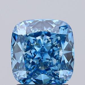 Coussin bleu vif fantaisie diamant de laboratoire modifié en vrac calibré 2.01 ct laboratoire créé diamants VS1 pour la fabrication de bijoux - Product Image 1