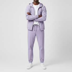 Haute qualité Hip Hop Style couleur unie Baggy fermeture éclair hommes sweats à capuche et pantalons de survêtement deux pièces léger 100% Nylon survêtement - Product Image 5