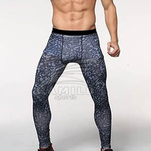 Leggings de fitness respirants taille haute pour hommes Nouveau design personnalisé Pantalon d'entraînement de gym Motif solide - Product Image 4