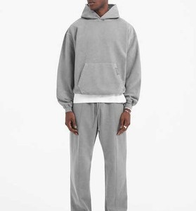 Heavyweight 100% Cotton Oversized Track Suits for Men Custom Logo Breathable and Plus Size Winter Thick Fleece - Product Image 1