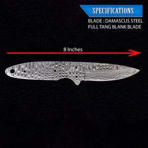 Hoja de Cuchillo en Blanco de Acero al Carbono 1095 para Bricolaje, Hoja Fija EDC con Punta de Gota, Kit de Hojas en Blanco Personalizadas OEM, Hoja Completa para Bushcraft y Caza de 3 mm - Product Image 2