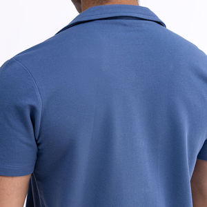 Personnalisable 100% respirant anti-rétrécissement anti-rides écologique imprimé bleu été décontracté éponge piqué coton chemise pour hommes - Product Image 5