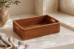 Handwoven <b>Wicker</b> <b>Storage</b> <b>Basket</b> Handmade <b>Storage</b> <b>Baskets</b> Natural Rattan Modern Multifunction Made in Viet Nam - Product Image 6