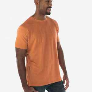 T-shirt d'été en coton de bambou biologique pour hommes T-shirt à manches courtes naturel pour hommes T-shirt écologique teint en couleur unie pour hommes - Product Image 4
