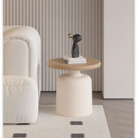 Meubles de salon, tables basses en bois, table basse ronde polyvalente, table d'appoint en métal
