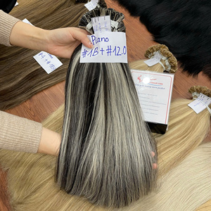 สินค้าขายดี!!!! ผมต่อปลายแบนทำจากเคราตินเวียดนามสีเปียโนตรงธรรมชาติหรูหรา - Product Image 1