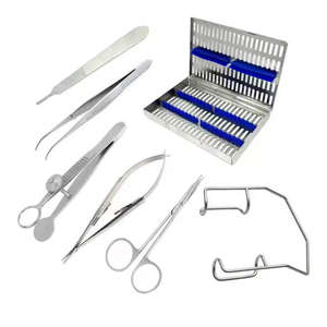 Set de Microcirugía Oftálmica Veterinaria de 7 Piezas, Kit de Instrumentos Quirúrgicos Oftálmicos de Acero Inoxidable Estándar para Cirugía Micro Oftálmica en Animales - Product Image 1