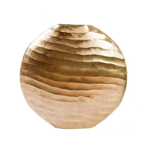 Petit vase en métal moderne à ondulation d'eau vase à fleurs élégant pour bureau à domicile ou hôtel pour décoration de salon de sol de bureau - Product Image 1