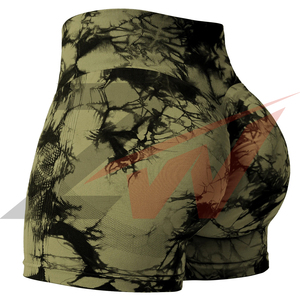 Shorts de yoga taille haute pour femme avec logo personnalisé, contrôle du ventre, effet push-up fessier, pour la gym et la course, fabricant OEM - Product Image 4