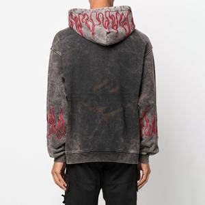 Sudadera con Capucha Unisex de Invierno con Lavado Ácido, Diseño Urbano Retro, Patrón Sólido, Bordado de Alta Calidad, Teñido Liso, MOQ Bajo - Product Image 3