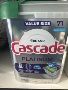 Cápsulas para Lavavajillas Cascade Platinum Ecológicas, 71 Unidades, Aroma a Limón, Antibacterianas, Todo en Uno, Forma Sólida Desechable - Product Image 5