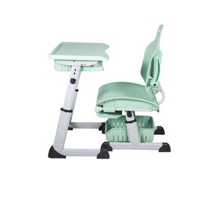 Ensemble de bureau et chaise ergonomiques modernes pour enfants avec étagère réglable en hauteur pour la salle de classe du primaire - Product Image 3