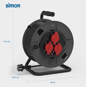20m. Avvolgicavo professionale estensibile con 3 prese e copertura 3x1,5mm IP55 (Simon EX922501) - Product Image 4