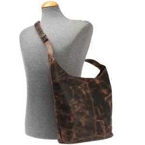 Sac à bandoulière classique en cuir véritable pour femme avec sangle réglable Compartiment principal avec fermeture éclair - Product Image 6
