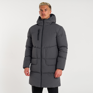 Latest Style Lightweight Windproof <b>Canvas</b> Puffer Jacket for Men Custom Made Logo Printing Stand Collar Polyester Fabric Winter - Product Image 2