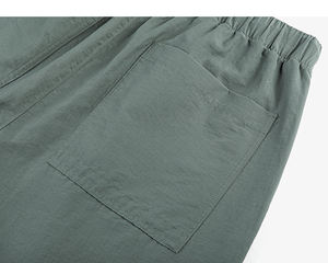 Pantalon parachute ample pour homme en coton imperméable, taille mi-haute, jambes larges, avec devant plat, pour streetwear et sports de plein air - Product Image 5