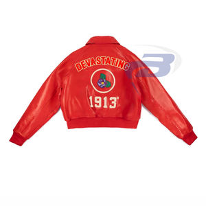 Veste bomber en similicuir rouge respirante de la sororité Delta Sigma Theta, avec lettres grecques brodées, pour femmes. - Product Image 2
