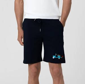 Bermuda italien 95% coton 5% Spandex taille moyenne anti-rides bleu marine blanc Scooter broderie dentelle décontracté 3D spécial - Product Image 2