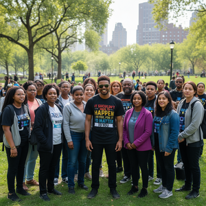 T-shirt promozionale Matter to You con messaggio: Non dovrebbe accertarsi mai di accadere a te. - Product Image 3