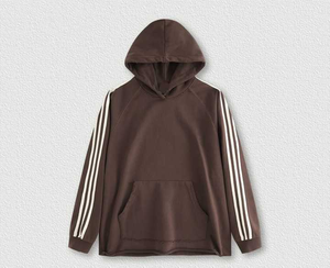 Nueva Sudadera con Capucha de Invierno, Gruesa y Pesada, 440G, 100% Algodón, con Diseño de Rayas en las Mangas Raglán, Logotipo Personalizado, Estilo Deportivo - Product Image 1