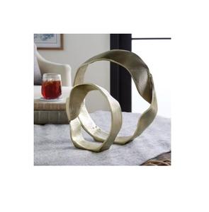 Sculpture d'art moderne en aluminium doré faite à la main pour la décoration de la maison pour un mariage - Product Image 1