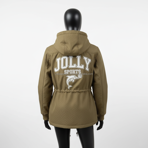 Chaqueta Softshell para Mujer, Tejido de 320 GSM, Tono Oliva, con Paneles Frontales en el Pecho, Logotipo Bordado Personalizado - Product Image 2