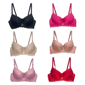 Reggiseno Push-Up Regolabile e Traspirante con Chiusura Frontale in Pizzo Ricamato, Senza Ferretto, Disponibile in Taglie Plus - Product Image 2