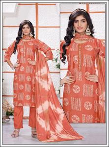 Ensemble 3 pièces de qualité supérieure pour femmes Dernière robe de fête décontractée à imprimé floral Traditionnelle comprenant une paire de pantalons Kurti Dupatta - Product Image 5