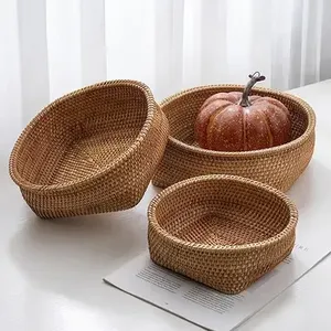 Multi Color Rattan <b>Serving</b> <b>Bowl</b> Handmade Modern Design High Quality Metal Tabletop Dining Parties Commercial Use <b>Serving</b> Dish - Product Image 6